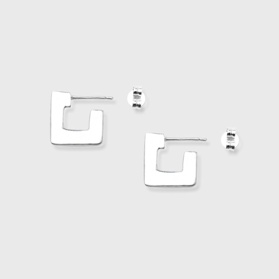 Boxy Earrings - Τετράγωνα Σκουλαρίκια Ασήμι 925