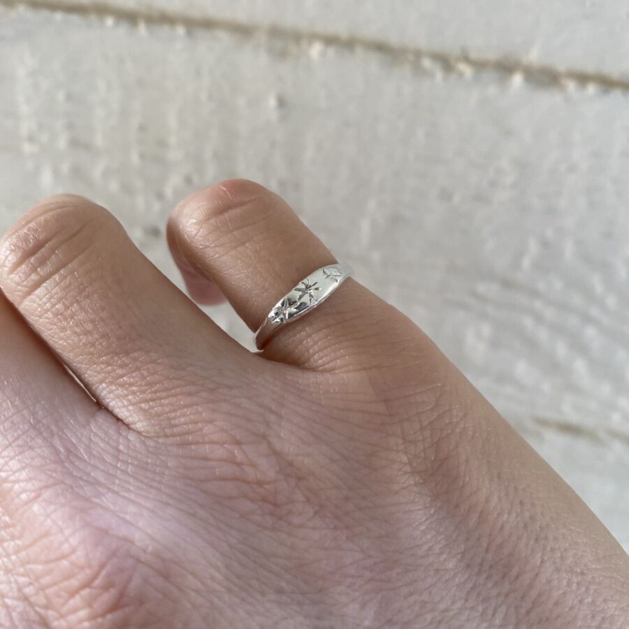 Stars Pinky Ring - Σεβαλιέ Δαχτυλίδι Αστέρια Ασήμι 925
