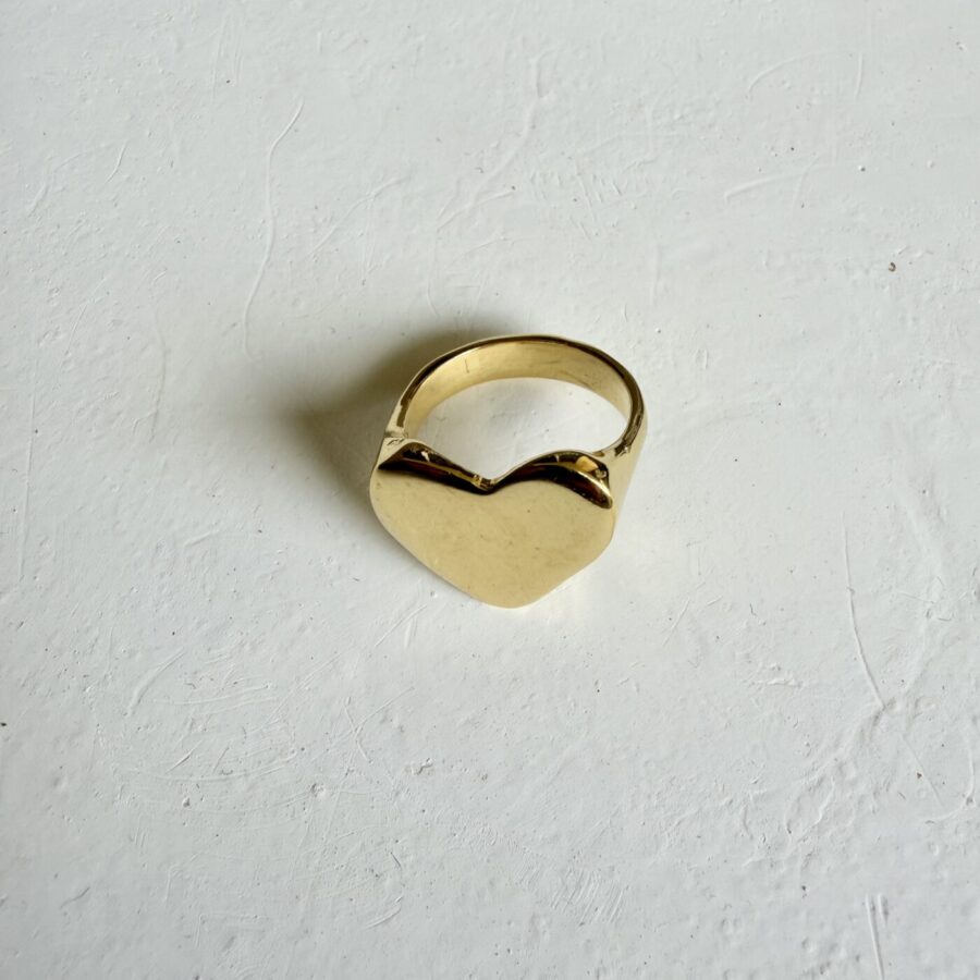 Chunky Heart Ring - Δαχτυλίδι Καρδιά 18Κ σε Ασήμι 925