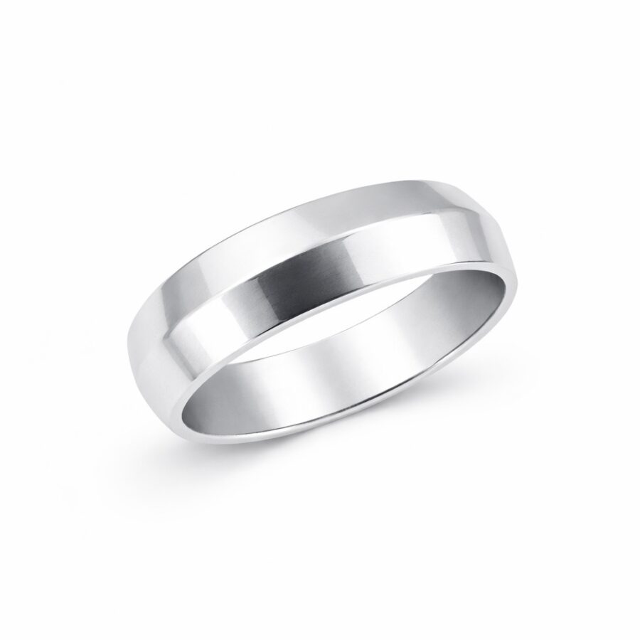 Faceted Band Ring - Ασημένια Βέρα 925 με Επίπεδες Όψεις