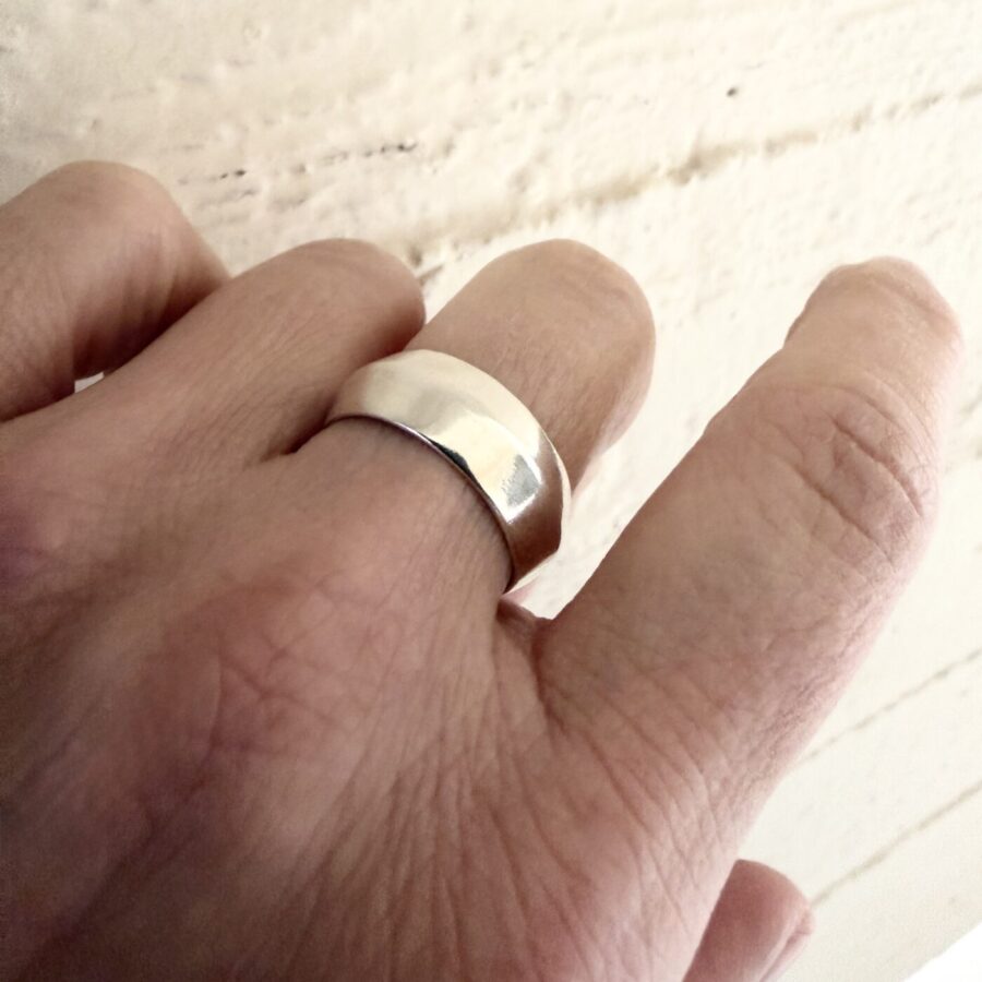 Faceted Band Ring - Ασημένια Βέρα 925 με Επίπεδες Όψεις