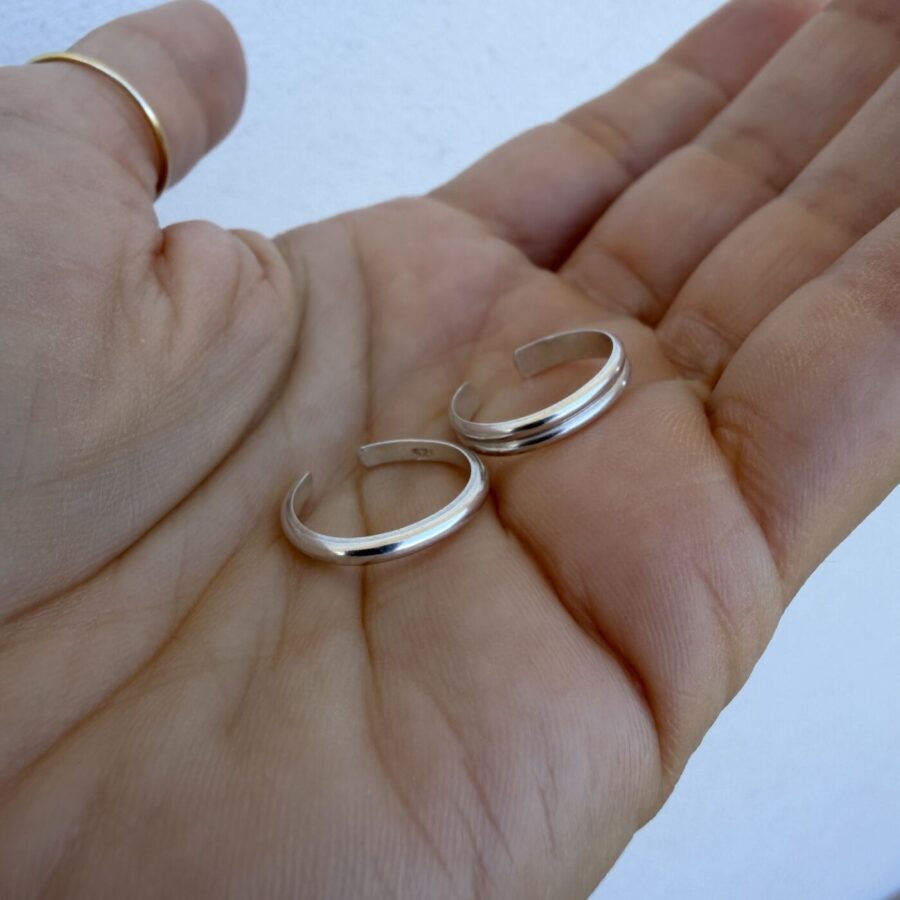 Toe rings set 2- Δαχτυλίδιου ποδιού σετ ασήμι 925
