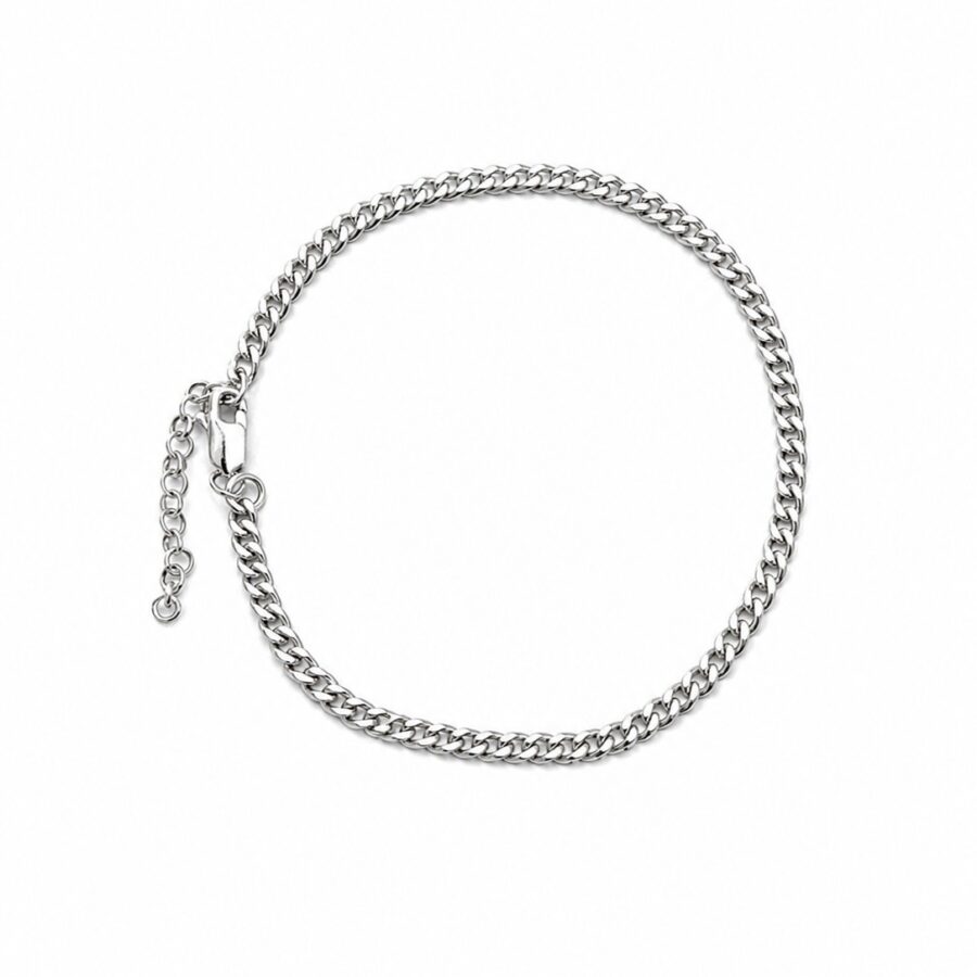 Sterling Silver Chain anklet, Βραχιόλι ποδιού